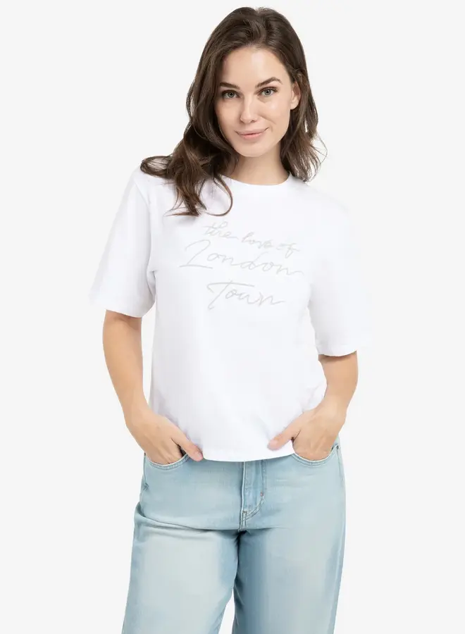 Yaya T-shirt 01-719081-602 Vapor Blue Grey Dessin