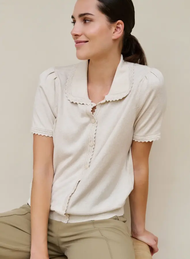 Top Vest  Gebreid 01-010145-602 - Kit Beige Melange