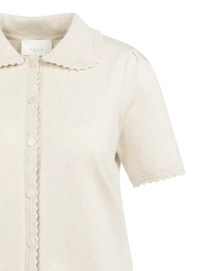 Yaya Top Vest  Gebreid 01-010145-602 - Kit Beige Melange