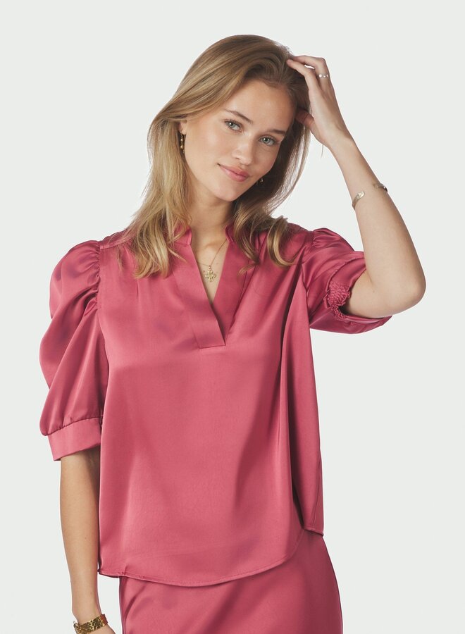 Neo noir Satijnen Blouse Roella 162590 - Cherry Pink