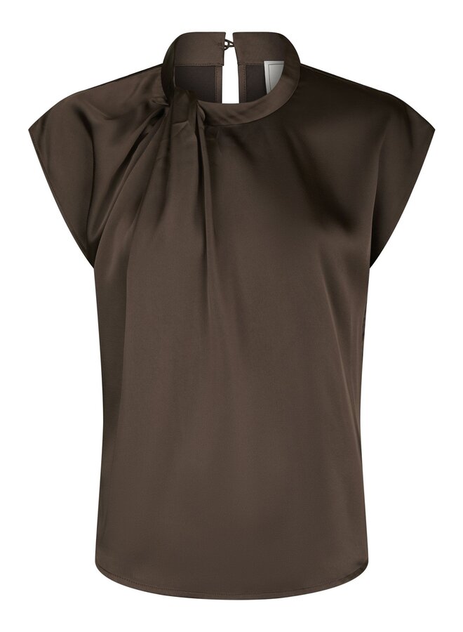 Neo Noir Satijnen Top Fleur Drapy 160990 - 676 Dark Brown