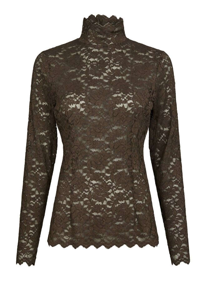 Neo noir Top Liza Laceflower  161473 - 584 Chocolate Brown