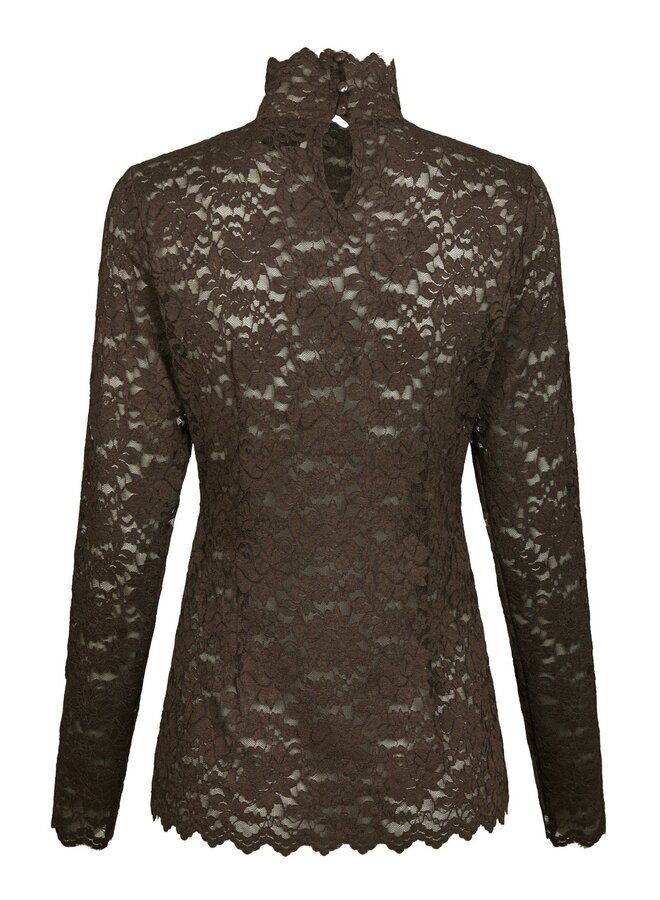 Neo noir Top Liza Laceflower  161473 - 584 Chocolate Brown