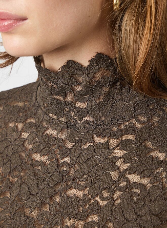 Neo noir Top Liza Laceflower  161473 - 584 Chocolate Brown