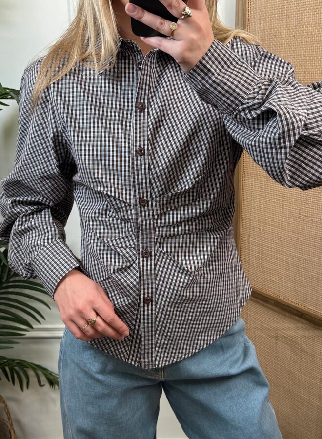 Ambika Geruite Blouse Amerie - Brown/Blue