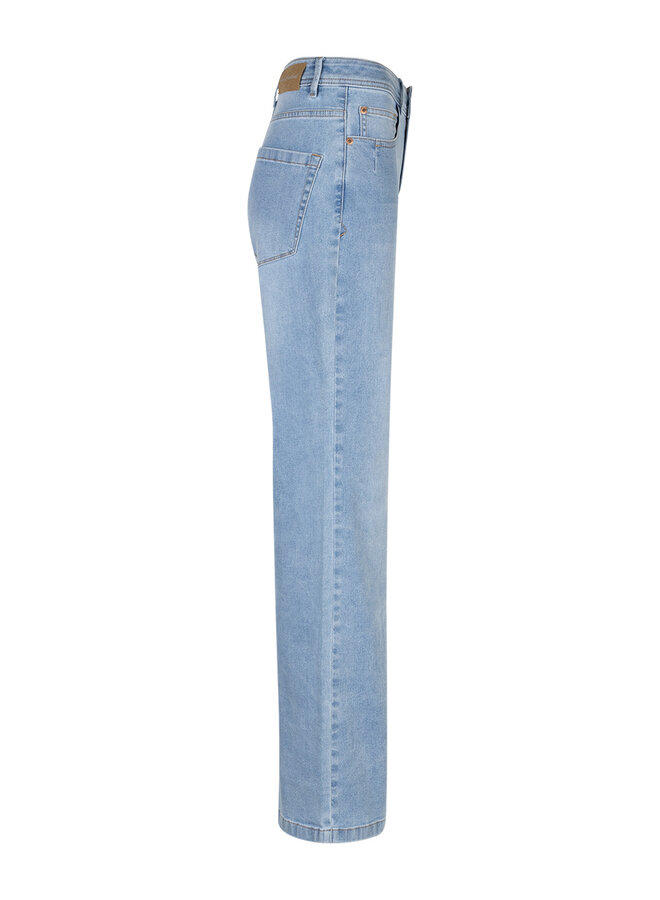 Red button Wide Leg Jeans Colette SRB4478 - Bleach