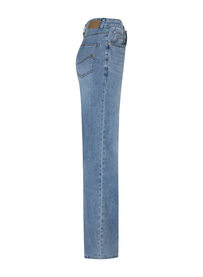 Red button Flared Jeans Brielle SRB4842 - Light Stone