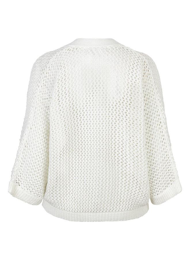 Red button Vest Pointelle SRB4851 - 38 Off White