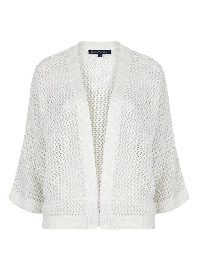 Red button Vest Pointelle SRB4851 - 38 Off White