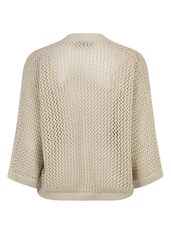 Red button Vest Pointelle SRB4851 - 99 Pebble