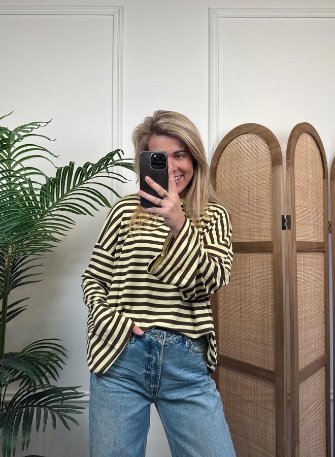 Longsleeve 1680 - Bruin/Geel