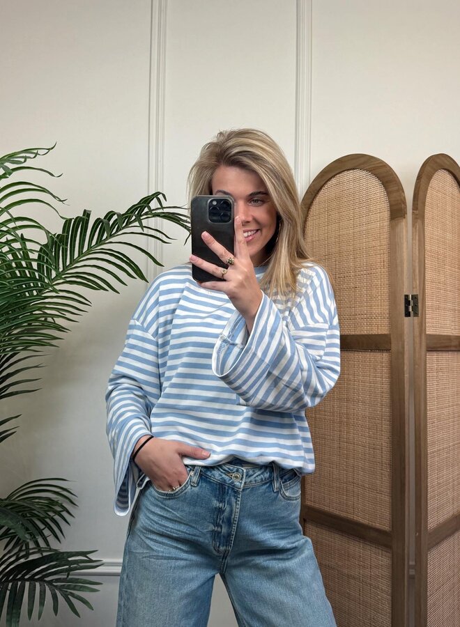 Longsleeve 1680 - Licht Blauw/Wit