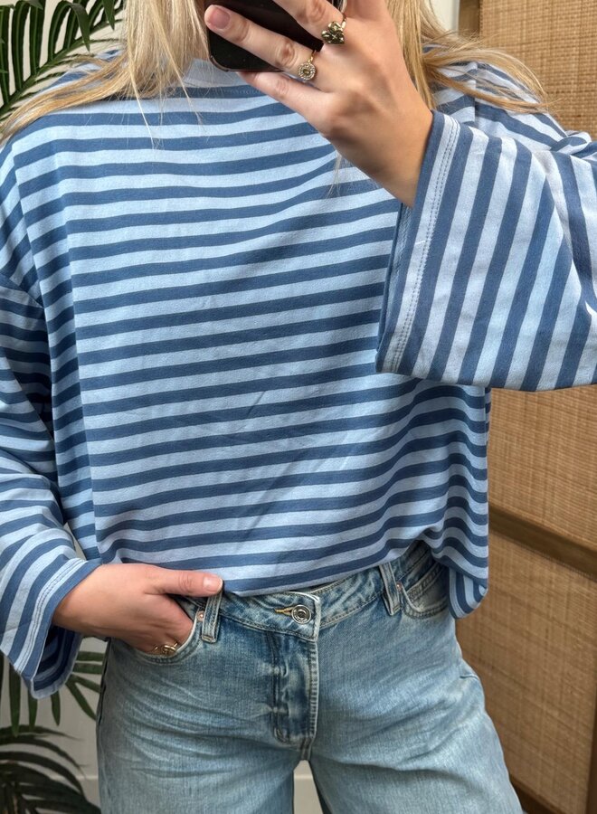 Ambika Longsleeve 1680 - Licht Blauw/Donker Blauw