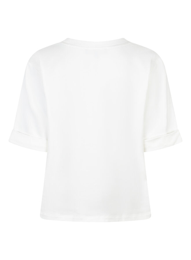 Red button T-Shirt Terry SRB4850 - 631 Off White/Dark Blue