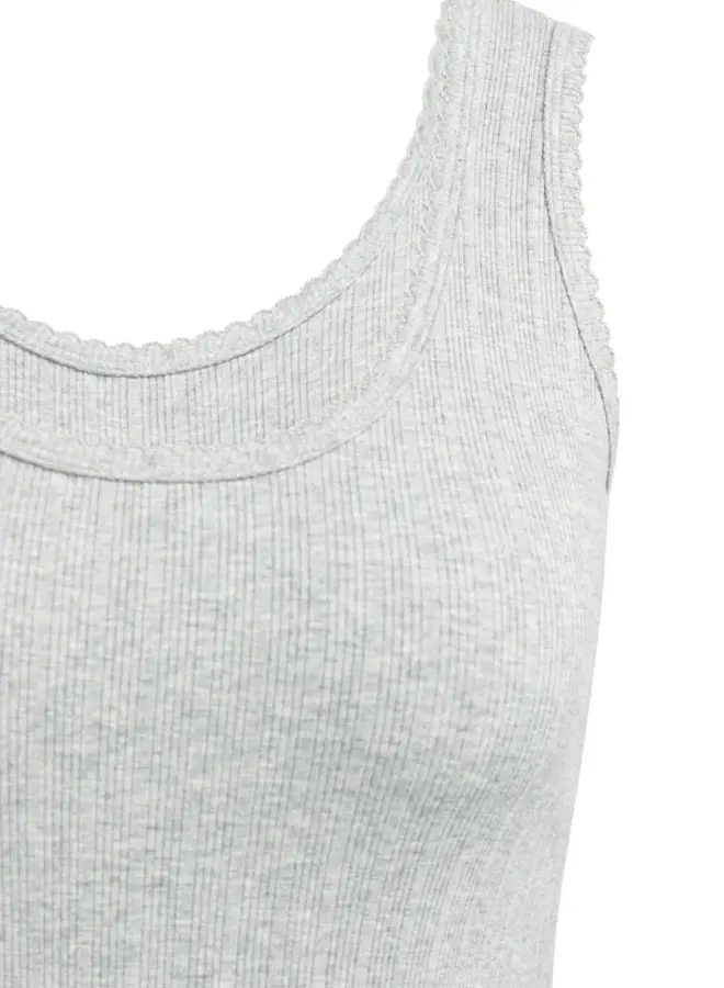 Yaya Singlet Geribd Top 01-729049-602 - 99022 Medium Grey Melange