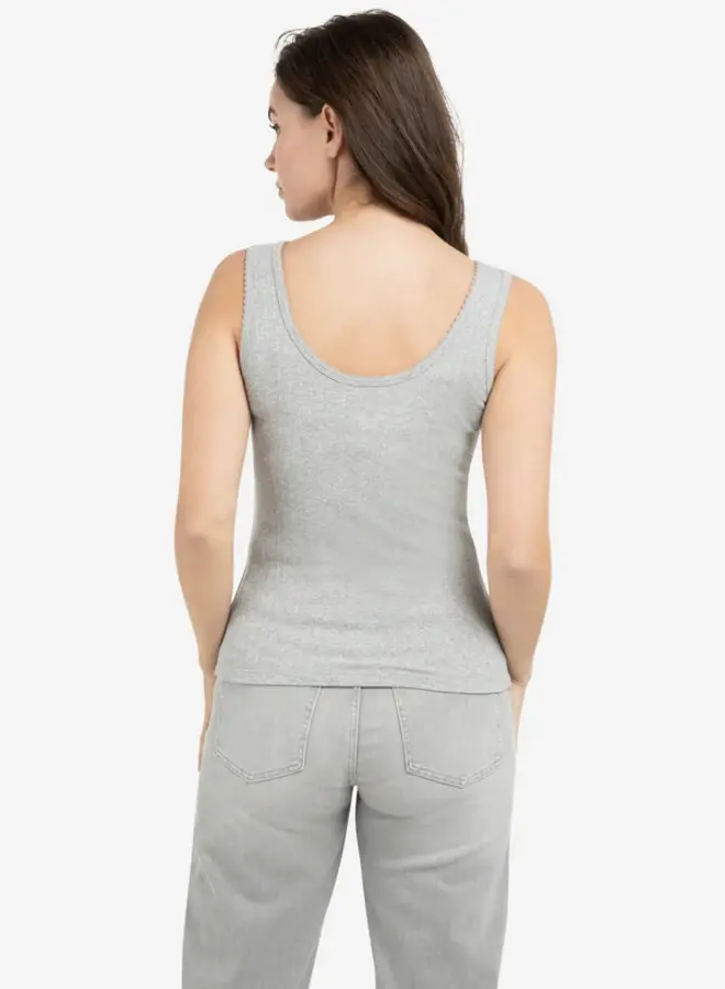 Yaya Singlet Geribd Top 01-729049-602 - 99022 Medium Grey Melange