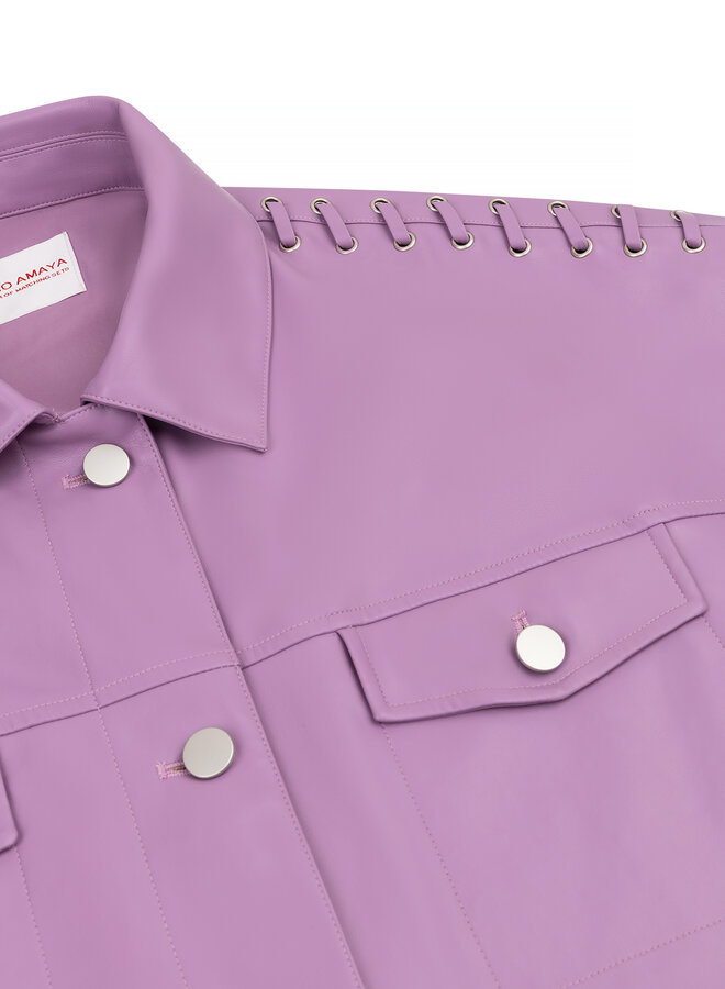 Studio Amaya Leren Jas Elina 261-ST37 - 501 Lila