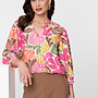Geisha Blouse 63283-20 - 718 Ecru/Tobacco/Pink