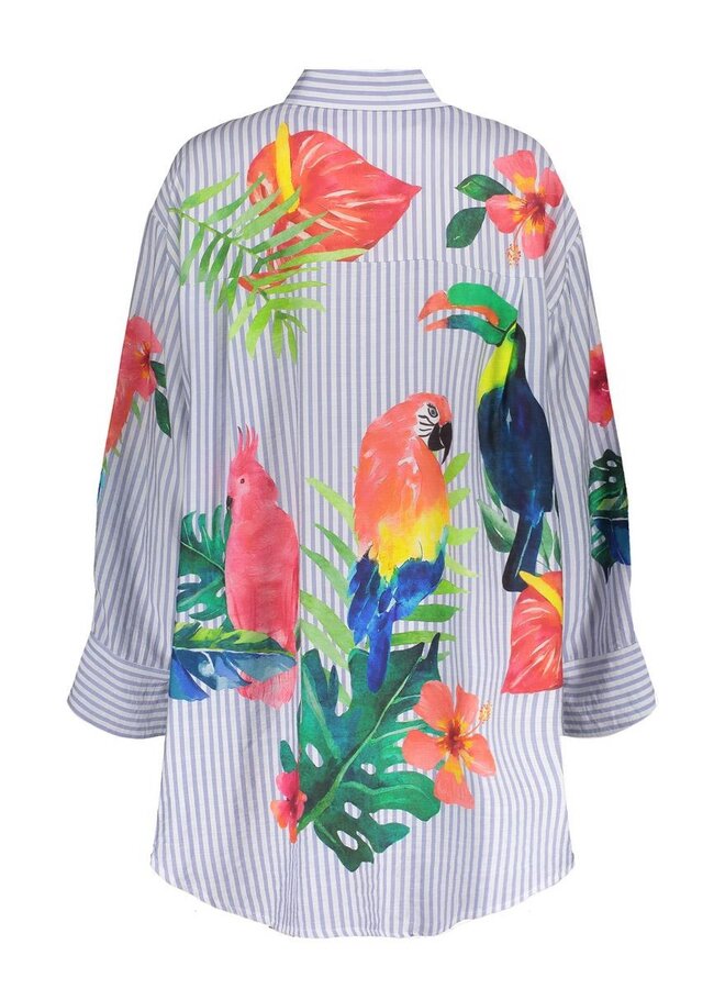 Geisha Blouse 63162-70 - 600 Light Blue/Off White