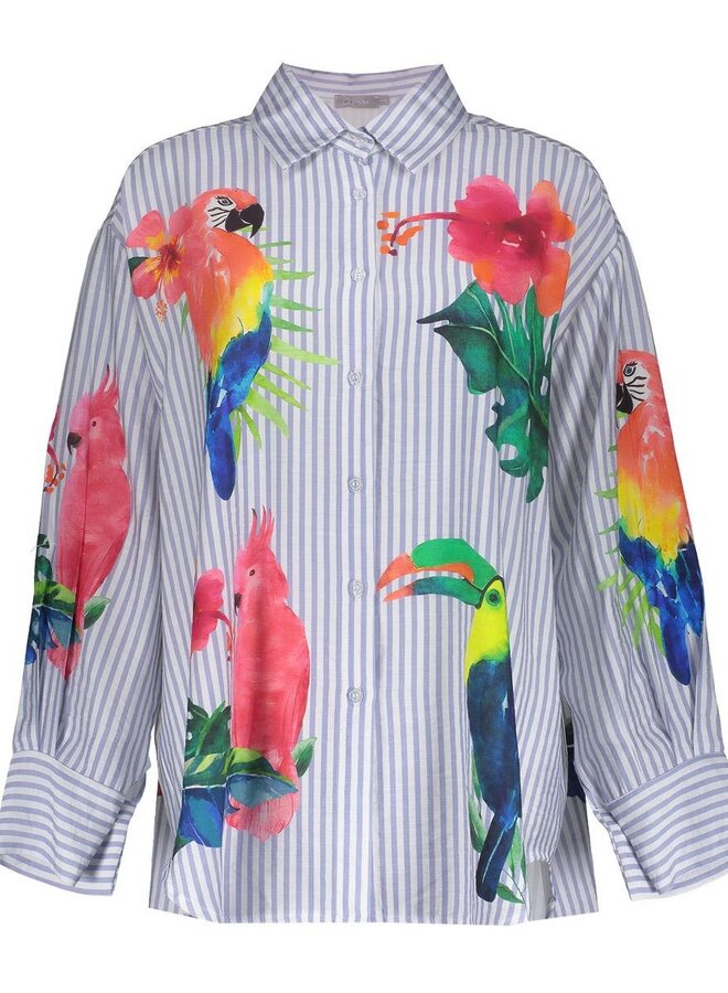 Geisha Blouse 63162-70 - 600 Light Blue/Off White