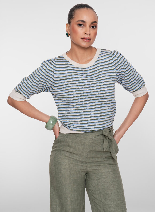 Geisha Lurex Trui 64066-14 - 711 Kit/Olive/Blue