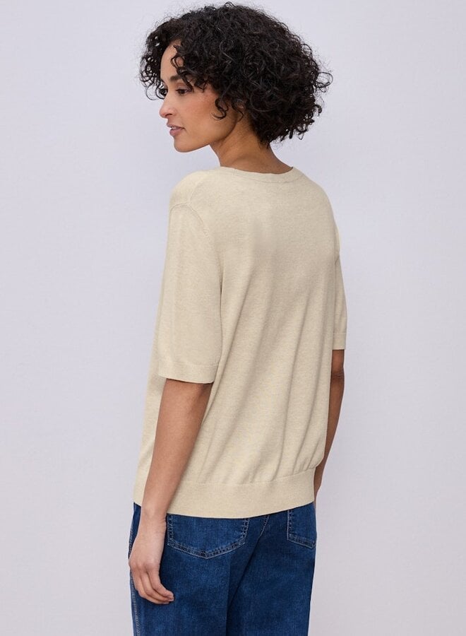 Street One Trui Korte Mouw 303818 - 17514 Smoke Beige Mel.