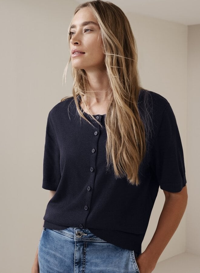 Street One Vest Korte Mouw 254127 - 17502 Shadowed Navy