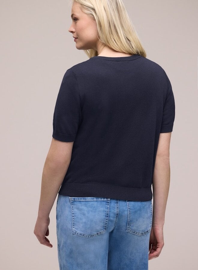 Street One Vest Korte Mouw 254127 - 17502 Shadowed Navy