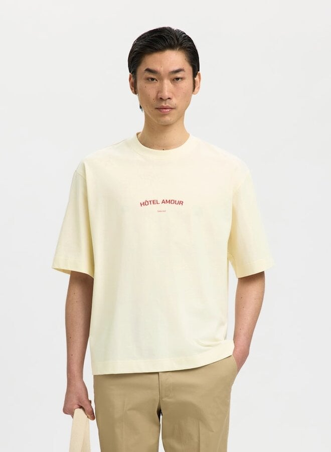 Selected T-shirt HOTEL AMOUR 16100453 - Egret