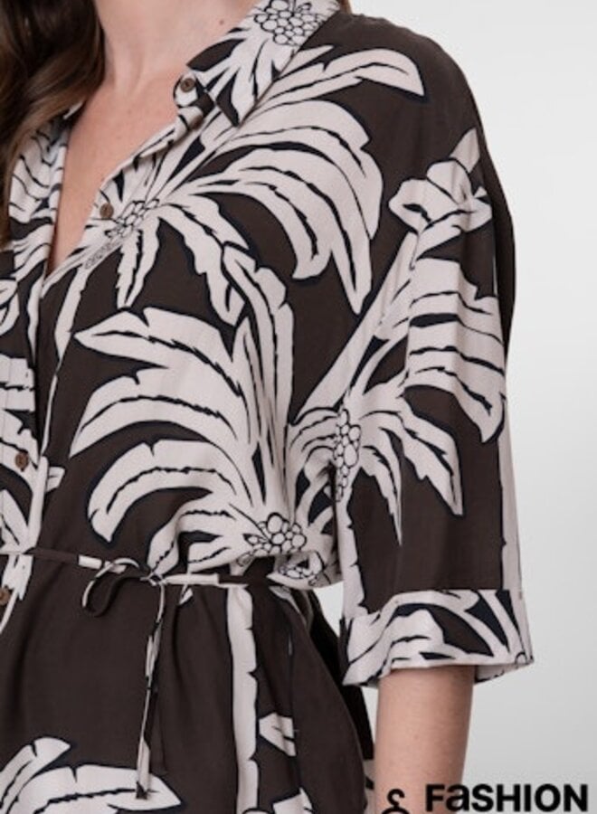 Geisha Blouse 63293 -20 - 775 Brown/Off White