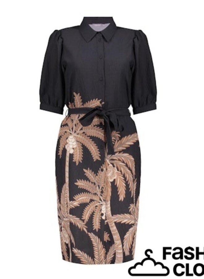 Geisha Jurk 67107-20 - 999 Black/Camel