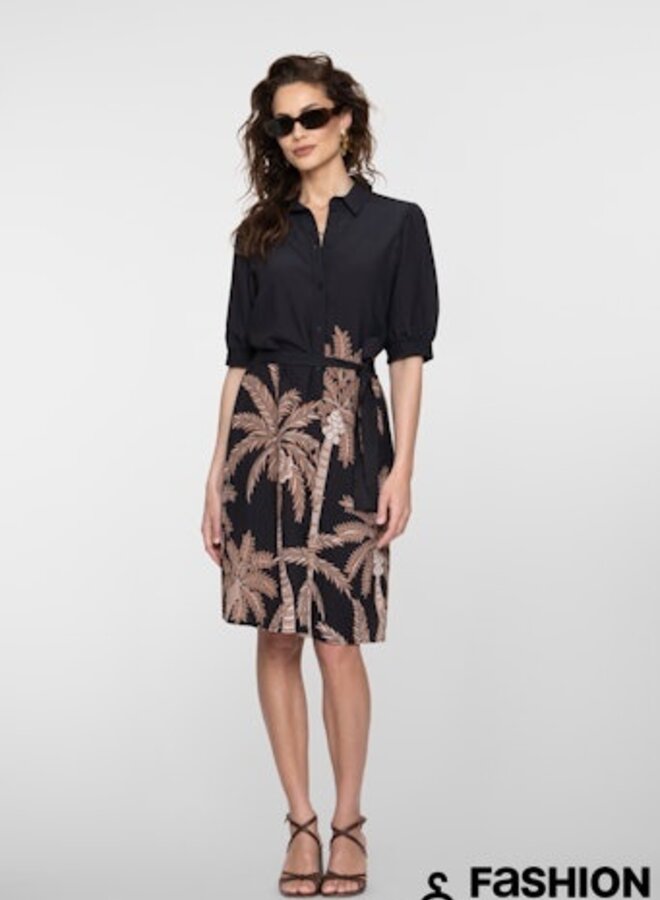 Geisha Jurk 67107-20 - 999 Black/Camel