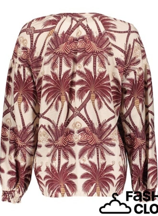 Geisha Blouse 63229-20 - 718 Ecru/Cherry Red