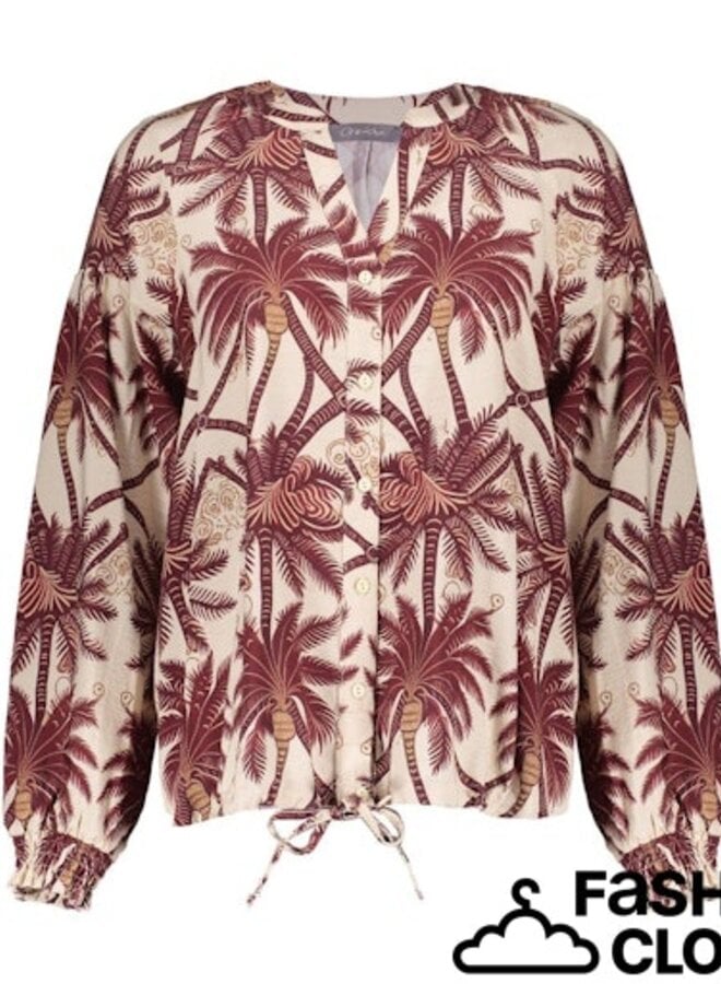 Geisha Blouse 63229-20 - 718 Ecru/Cherry Red