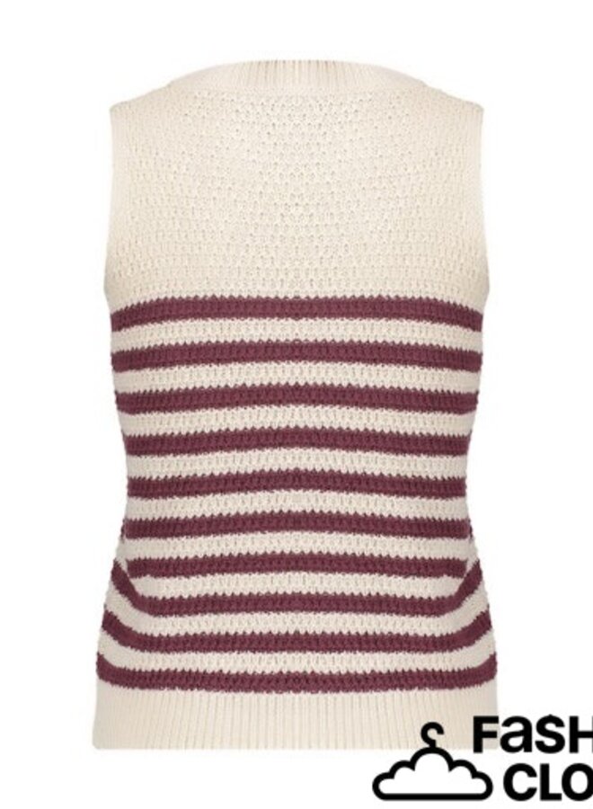 Geisha Top 64093-70 - 10 Off-White/Cherry Red