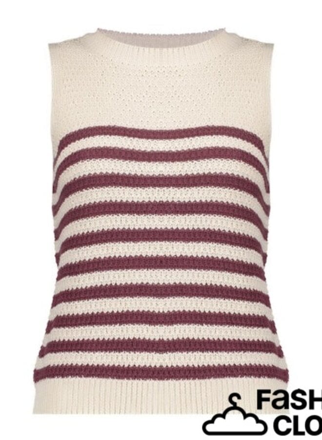 Geisha Top 64093-70 - 10 Off-White/Cherry Red