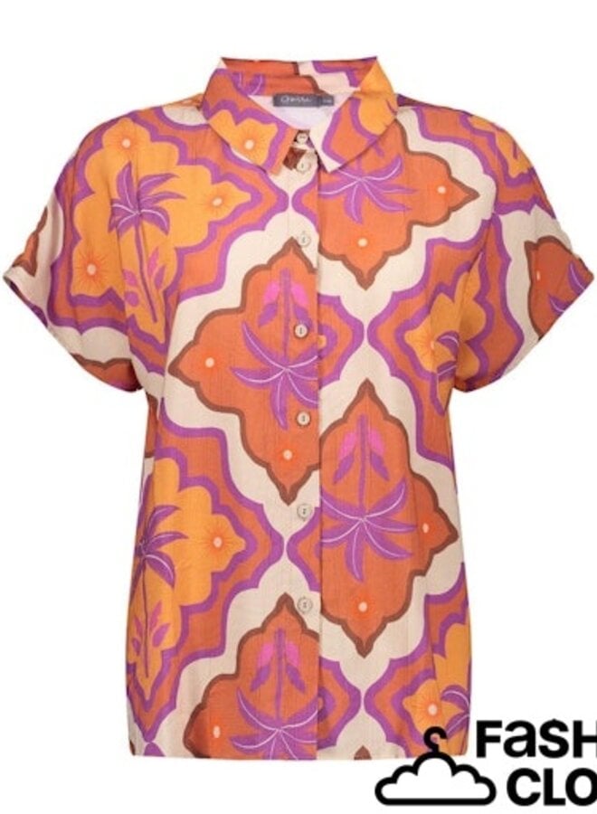 Geisha Blouse 63247-20 - 718 Ecru/Mango/Purple