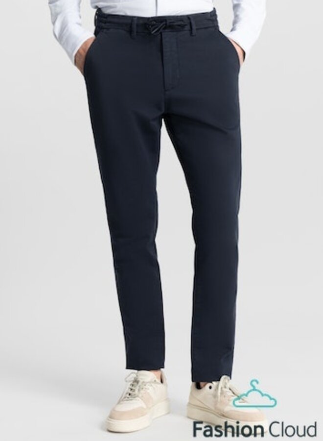 Lancaster Tapered Jogger Twill Knit Broek 501700-NOS - 649 Dk. Navy