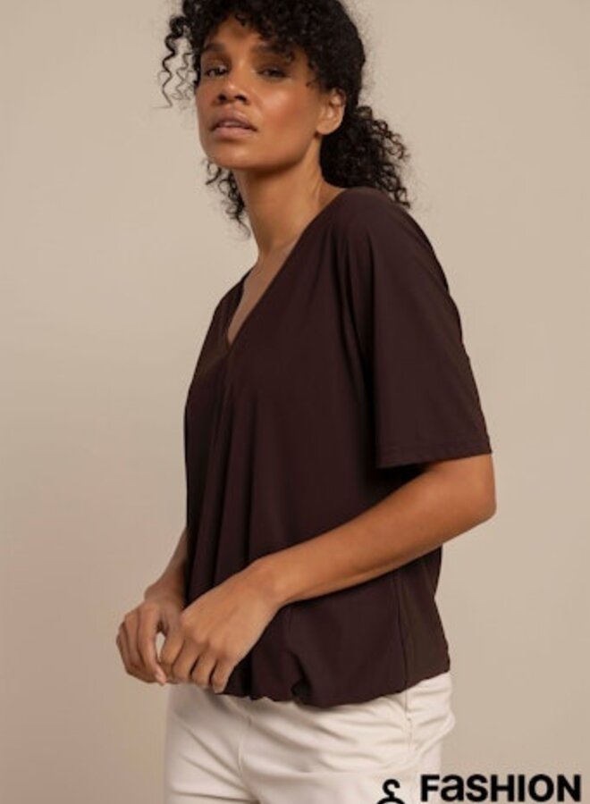 Studio anneloes Vicky Shirt Blouse 94755 - 8700 Espresso