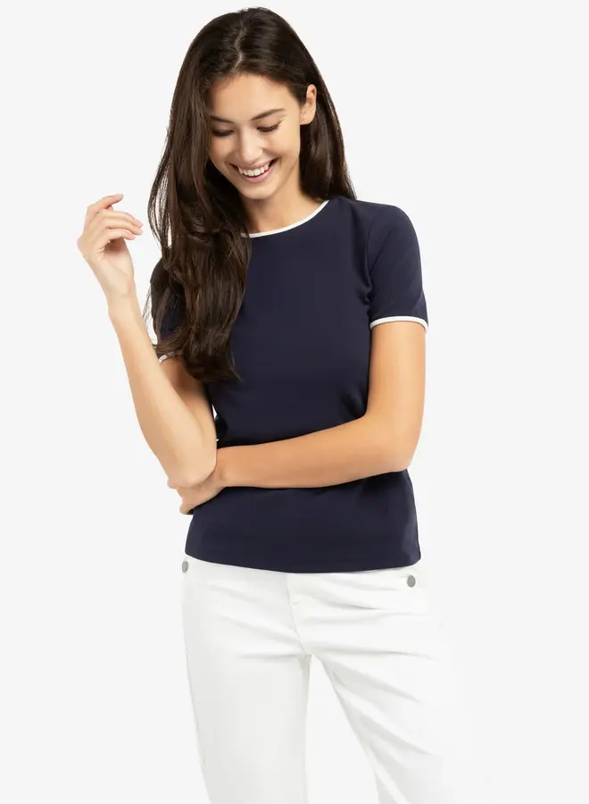 Yaya T-shirt 01-719084-603 - Navy Blazer Blue