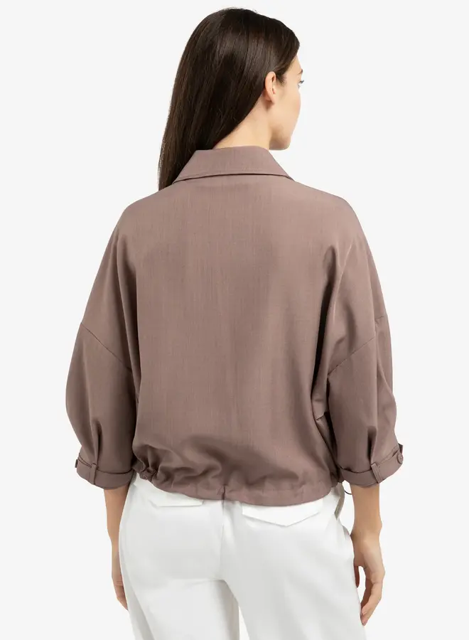 Yaya Blousejack 01-201206-603 - Deep Taupe Brown