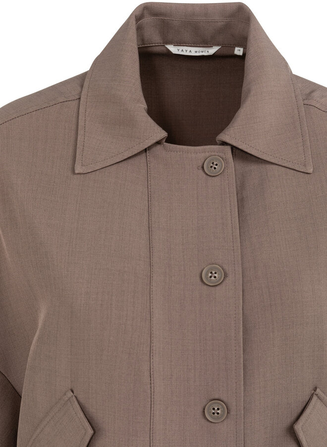 Yaya Blousejack 01-201206-603 - Deep Taupe Brown