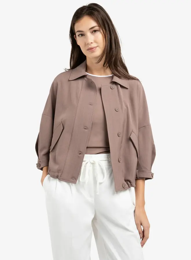 Yaya Blousejack 01-201206-603 - Deep Taupe Brown