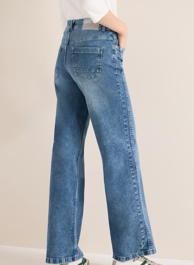 Cecil Wide Leg Jeans Toronto 380587 - 10369  Light Blue Washed