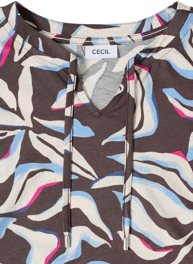 Cecil Shirt Driekwart Mouw 324814 - 37493 Macchiato Brown