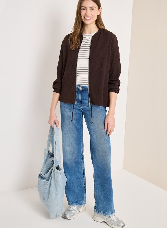 Cecil Blouse Met Rits 346426 -17493 Macchiato Brown