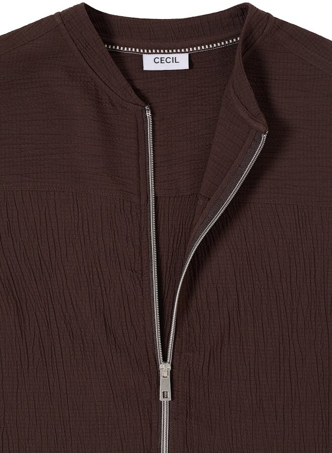 Cecil Blouse Met Rits 346426 -17493 Macchiato Brown