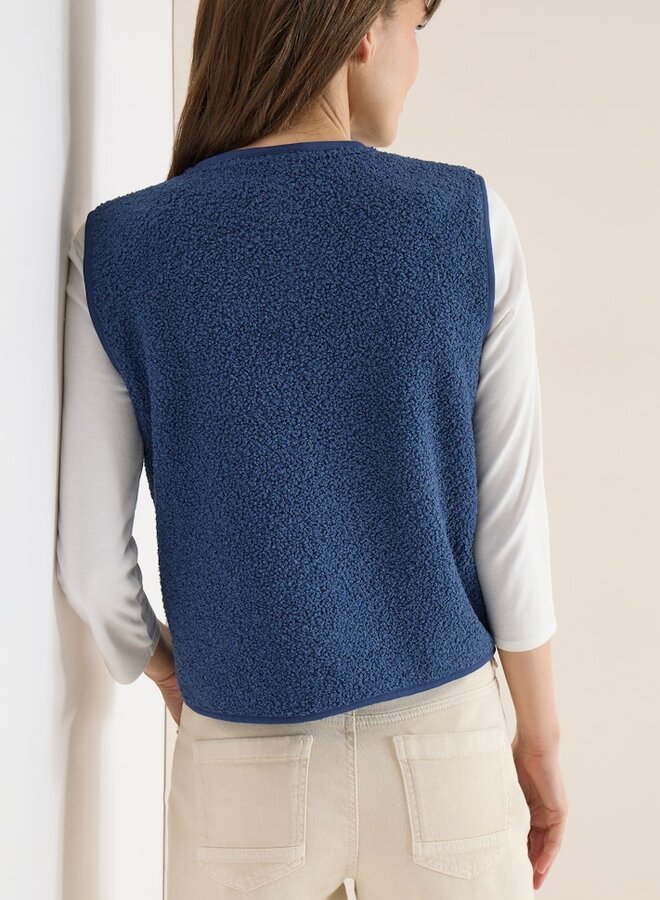 Cecil Gilet Teddy 220309 - 17473  Sporty Denim Blue