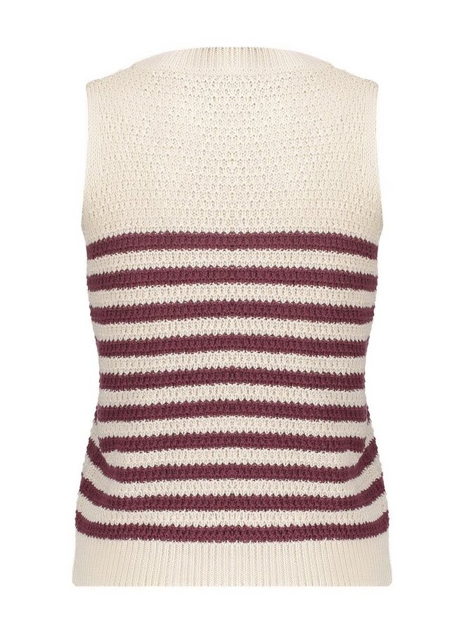 Geisha Top 64093-70 - 10 Off-White/Cherry Red