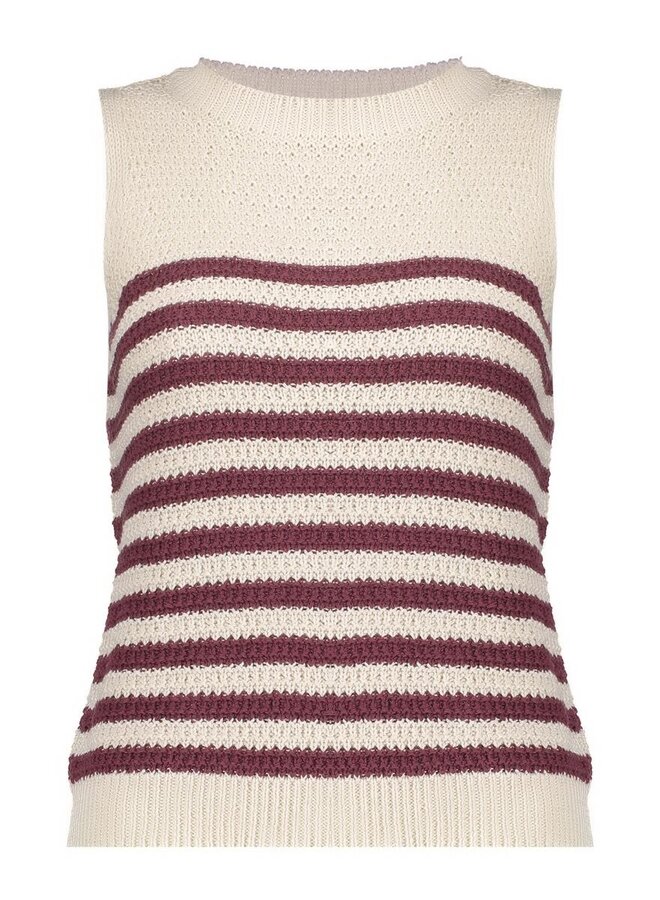 Geisha Top 64093-70 - 10 Off-White/Cherry Red